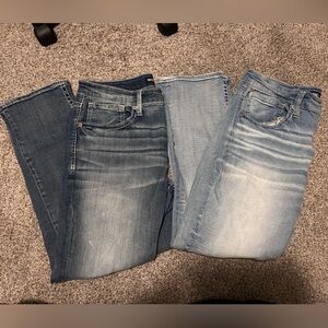 BKE Men’s Set of 2 Jeans Jake Straight 36x30 Dark & Light Wash Pair